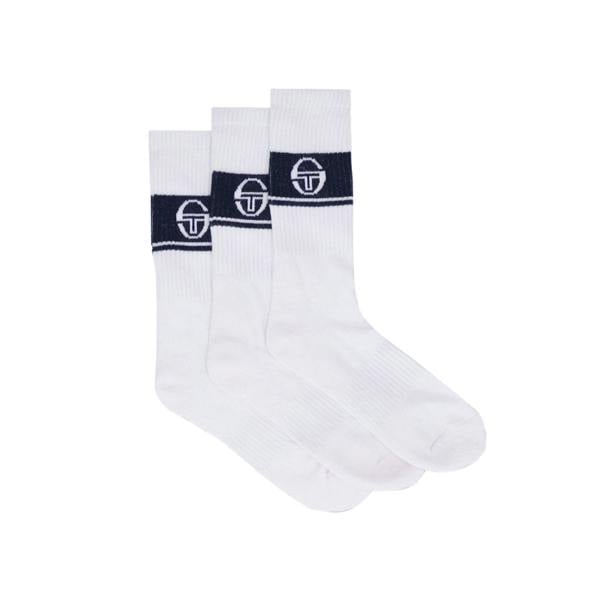 Sergio Tacchini Koos 3 Pack Sport Crew Socks White/Navy