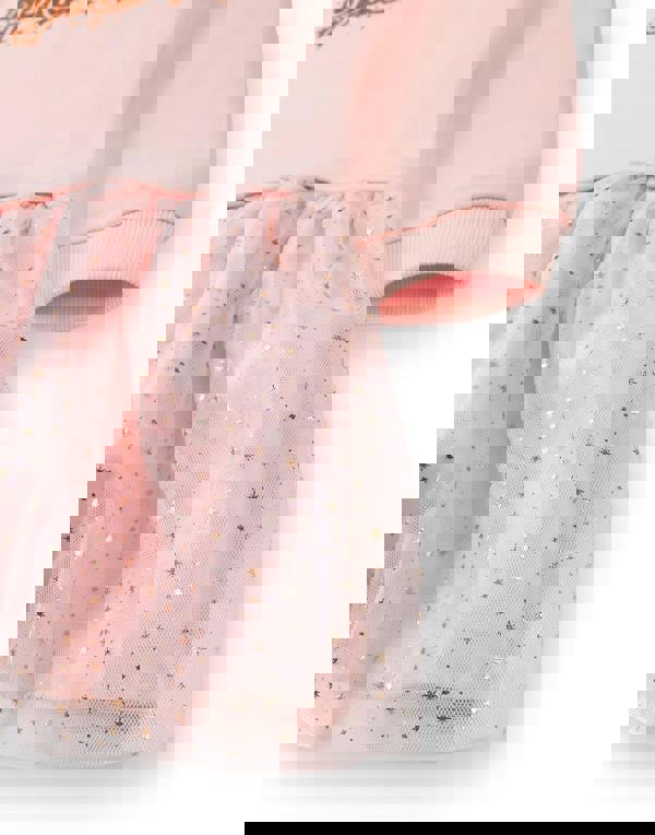 Disney Girls Pink Front Princess Print Dress