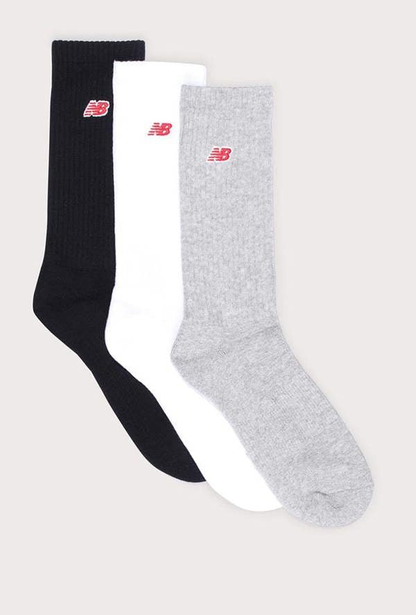 New Balance Red Patch Logo Socks 3 Pack