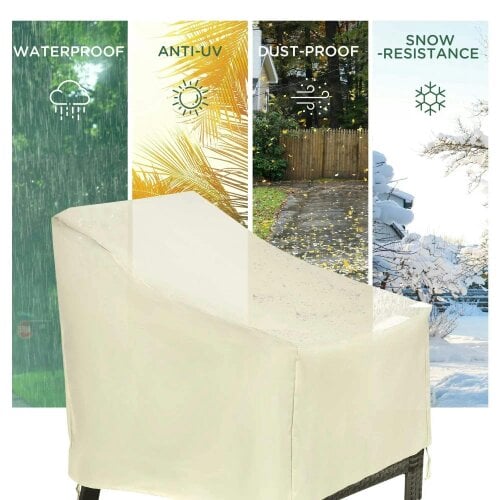 Bobobiy 600D Oxford Cloth Furniture Cover Single Chair Garden Patio Outdoor Protector Waterproof 68x87x44-77cm