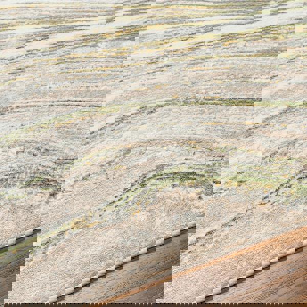 Livabliss San Francisco-Modern Green Grey Yellow Graphic Rug