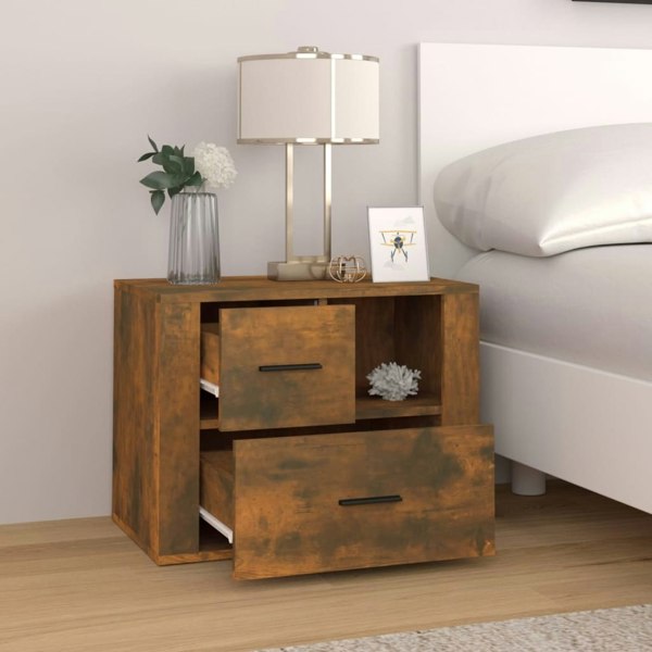 Berkfield Bedside Cabinet Smoked Oak 60x36x45 cm Engineered Wood