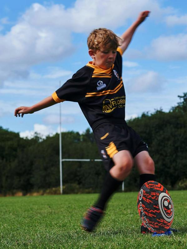 Street Rugby Ball – Black/Orange, Midi - Optimum
