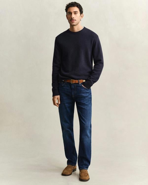GANT Mens Regular Fit Gant Jeans - 971 Mid Blue Worn In