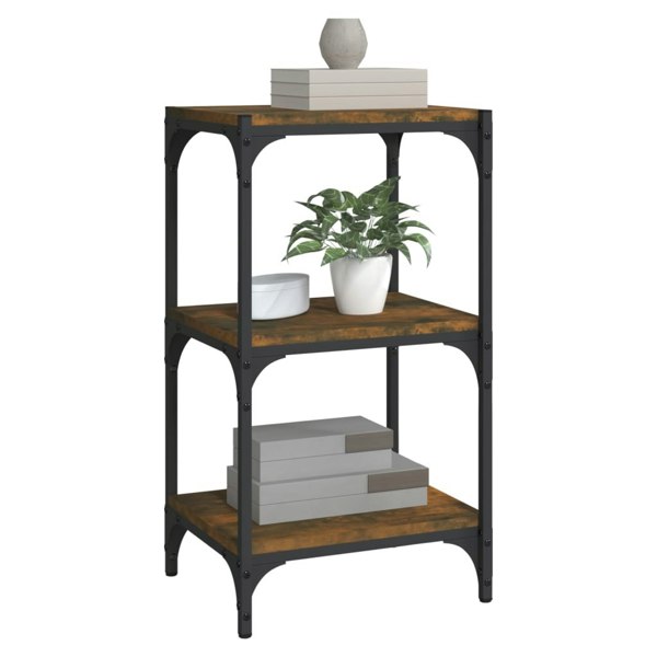 Berkfield Book Cabinet Smoked Oak 40x33x70.5 cm Engineered Wood and Steel
