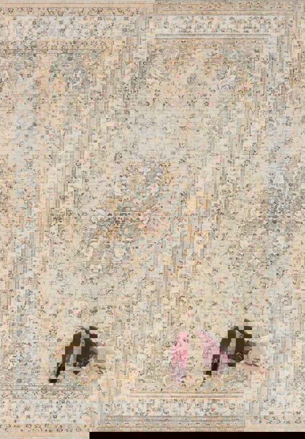 Nain Oriental-Optic Golden Yellow Rug – Vintage Medallion