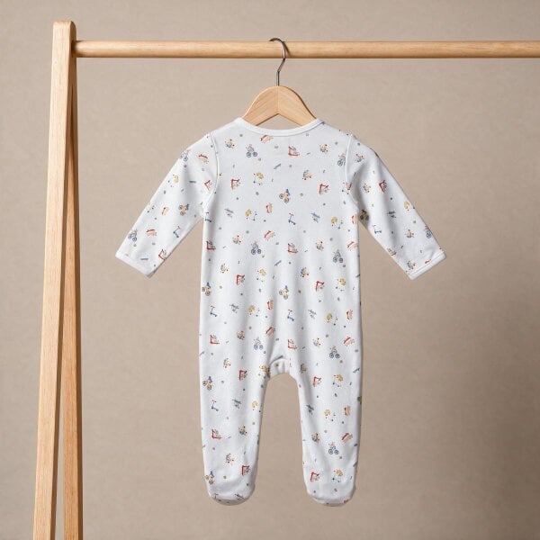 Mini Cuddles Playtime Sleepsuit (White)