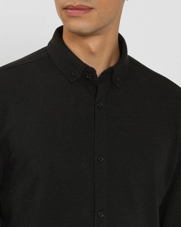 Steel & Jelly Textured Long Sleeve Jersey Shirt