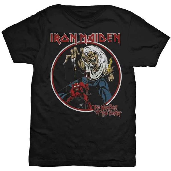 Iron Maiden Unisex T-Shirt: Number Of The Beast Vintage (Black)