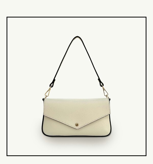 Apatchy London The Munro Leather Shoulder Bag - Stone