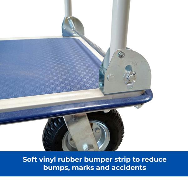 Bristol Tool Company 1894 Bristol Tool Company Pneumatic Wheel Platform Truck, 350kg Capacity, Foldable Handle, Steel Frame