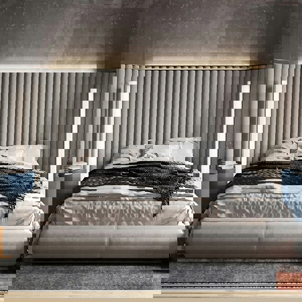 Soren King Size Bed, Super King Size, No Storage, Grey-Rit Concept-Rit Concept