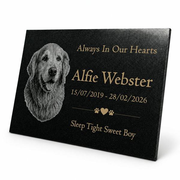 Memorials Direct Dog Memorial Granite Photo Plaque