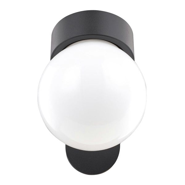 Traditional Black Die Cast Metal Outdoor Lantern Wall Light with Glass Globe Image 5