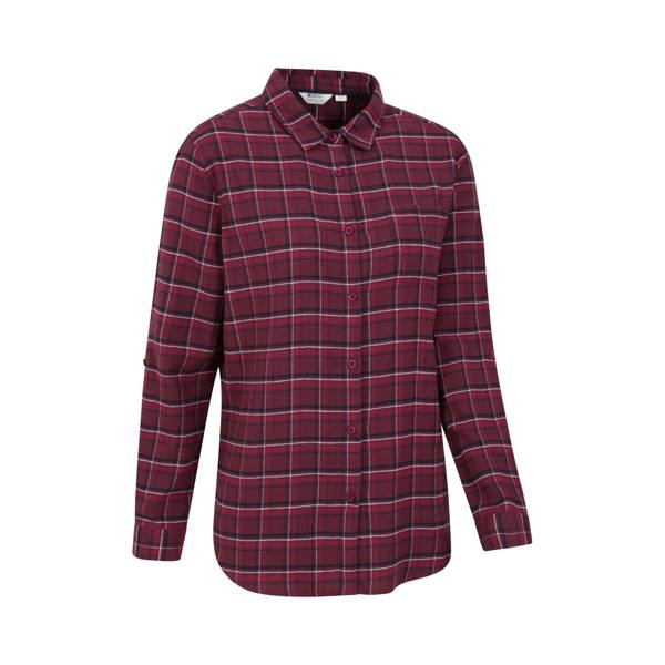 Mountain Warehouse Womens/Ladies Balsam Brushed Flannel Longline Shirt - Burgundy - 