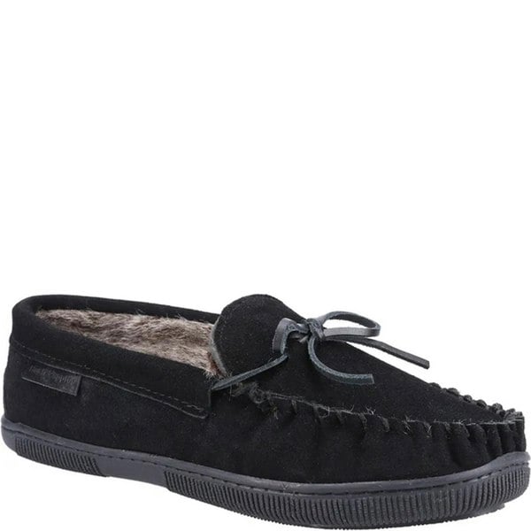 Hush Puppies Mens Ace Suede Slippers - Black