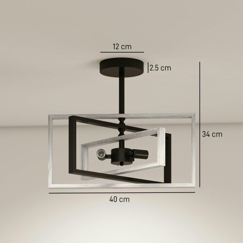 HOMCOM Ceiling Light Fixtures, 3 E14 Sockets, Bulbs Not Included