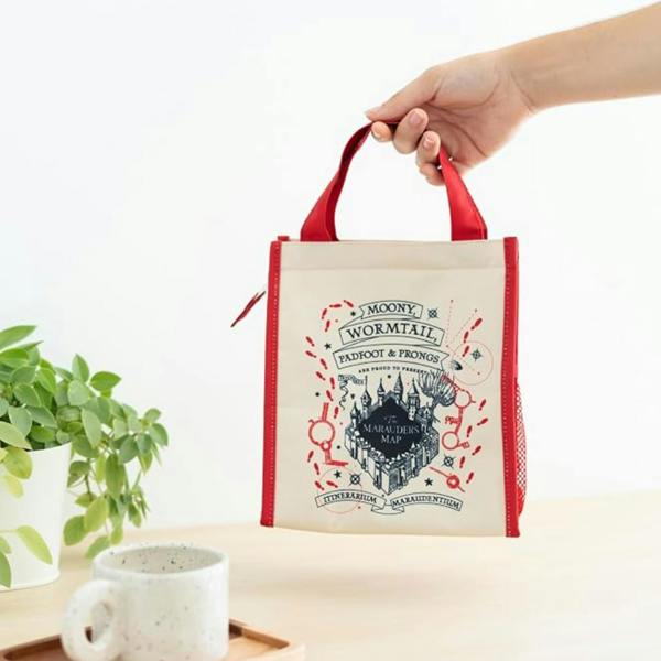 Grupo Eric Marauders Map Harry Potter Lunch Bag Red and Beige