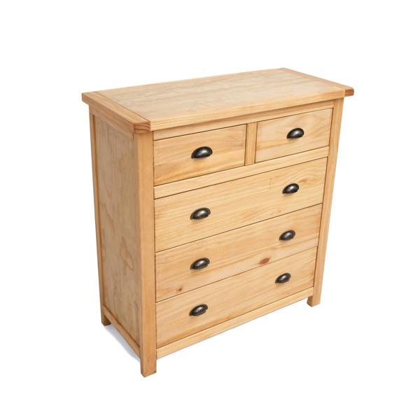 Cabinet Bits Lugo 5 Drawer Chest of Drawers Brass Cup Handle