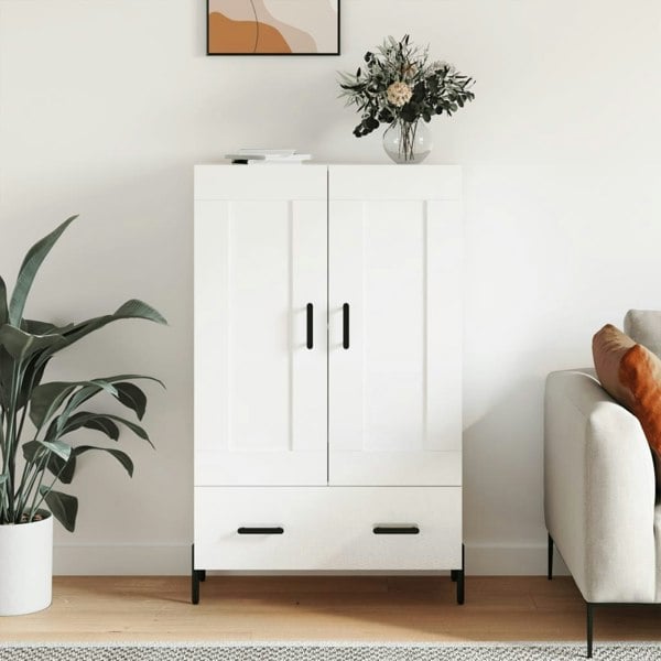 Berkfield Highboard High Gloss White 69.5x31x115 cm Engineered Wood
