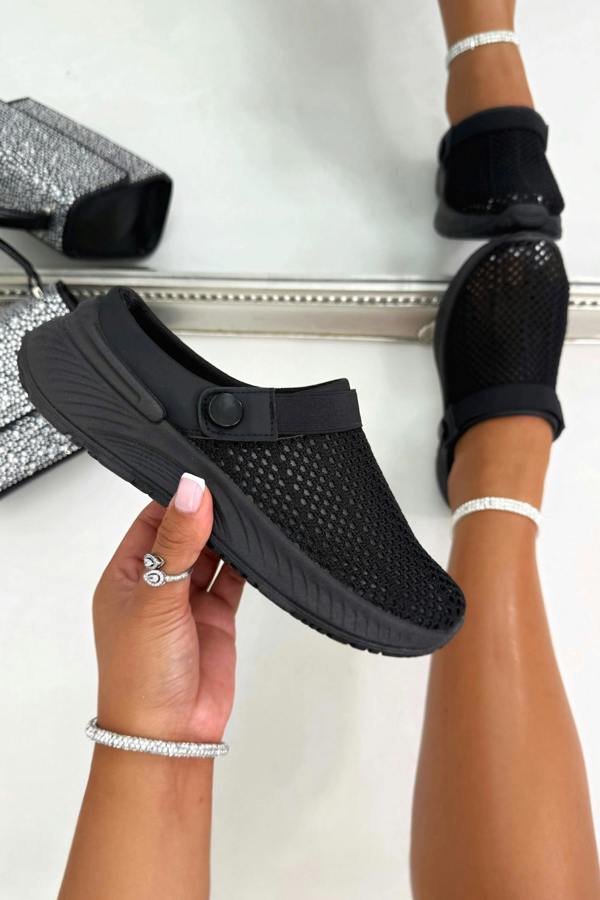 Love Lemonade Comfort Easy-Move Clog Sliders Black