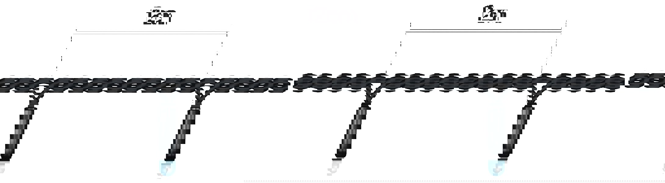 Eagle Connect String Lights Black Rubber IP65 5m/40 LED Col Chan