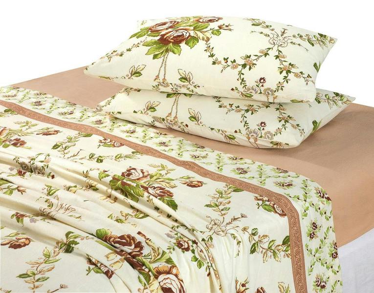 Olivia Flannelette Sheet Set - Natural - Single