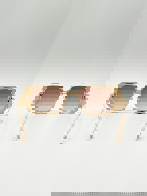 SVNX Oversized Rectangle Sunglasses in Beige