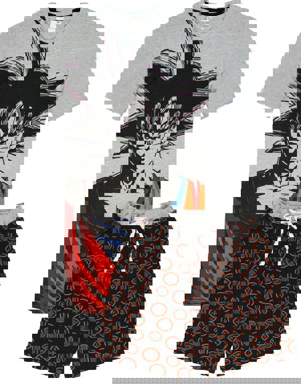 Dragon Ball Z Mens Grey Goku Short Sleeve Short Leg Pyjama Set