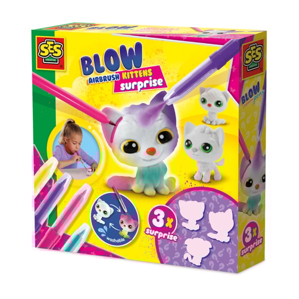SES Creative Blow airbrush pens - Kittens surprise 3x
