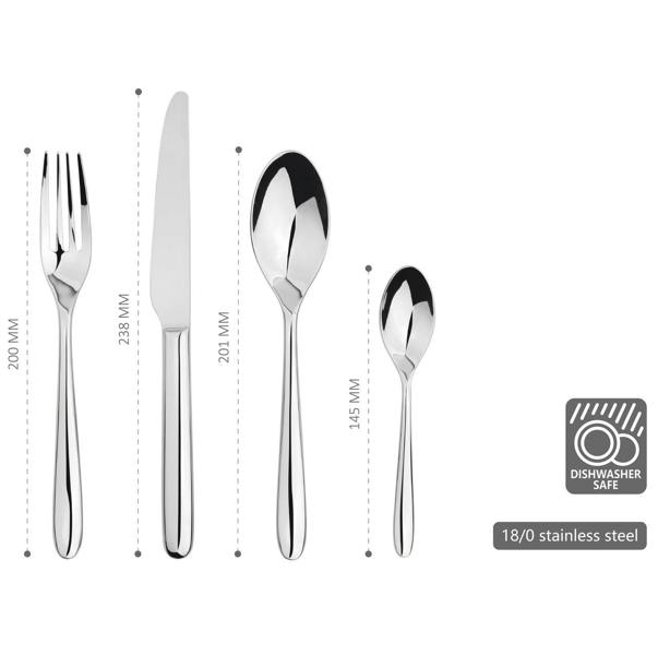 Glim Glam Cutlery Sets Stainless Steel 18/8 Catering Nova 4pc Set