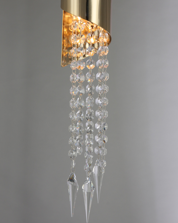 Castro Lighting Penthouse Asfour Crystal Hammered Gold Pendant Light