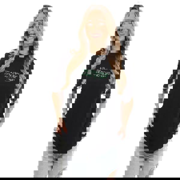 Off White Womens/Ladies Best Ideas Come T-Shirt - Black/Green - 