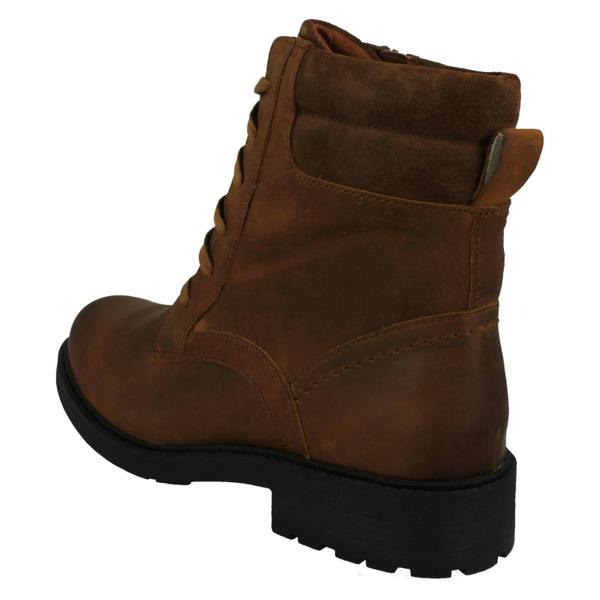 Clarks Ladies Clarks Lace Up Detailed Ankle Boots Orinoco2 Spice