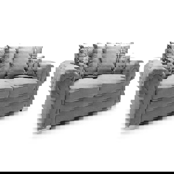 Milan Chesterfield Fabric 3 Seater Sofa - Scatter Back