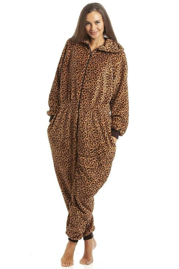 Camille Womens Animal Print Soft Fleece Onesies