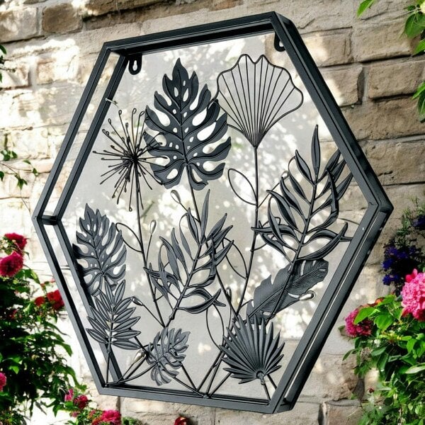 EDH Door Hardware Hexagonal Floral 3D Wall Décor