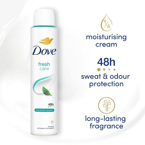 Dove Anti-Perspirant Deodorant Fresh 12x200ml, 48H Sweat Protection for Women