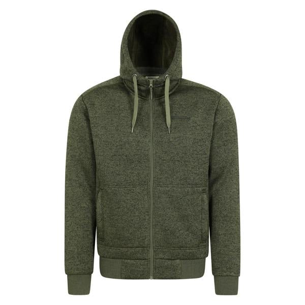 Mountain Warehouse Mens Nevis II Faux Fur Hoodie - Green - 