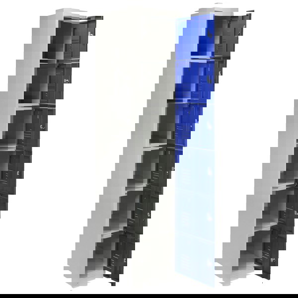 Monstershop Metal Storage Lockers - Six Doors, Flatpacked, Blue