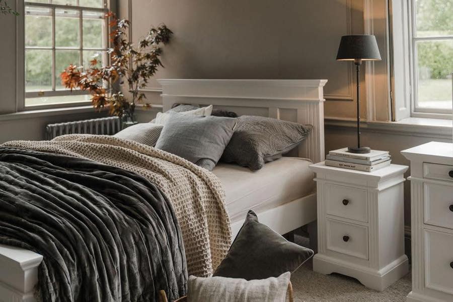 Statement Furniture Gainsborough White Wooden Bed Frame 4ft6, 5ft Hamptons Style