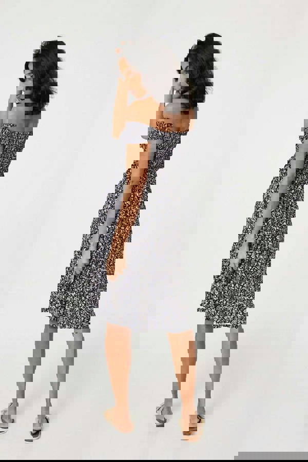 Navy | Ditsy Floral Off The Shoulder Dress