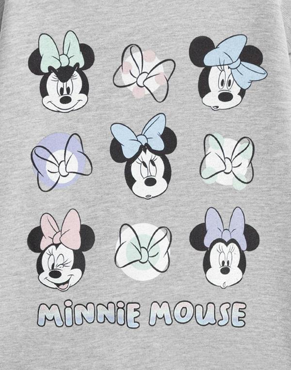 Vanilla Underground Disney Minnie Mouse Girls Grey Bow Sweatshirt