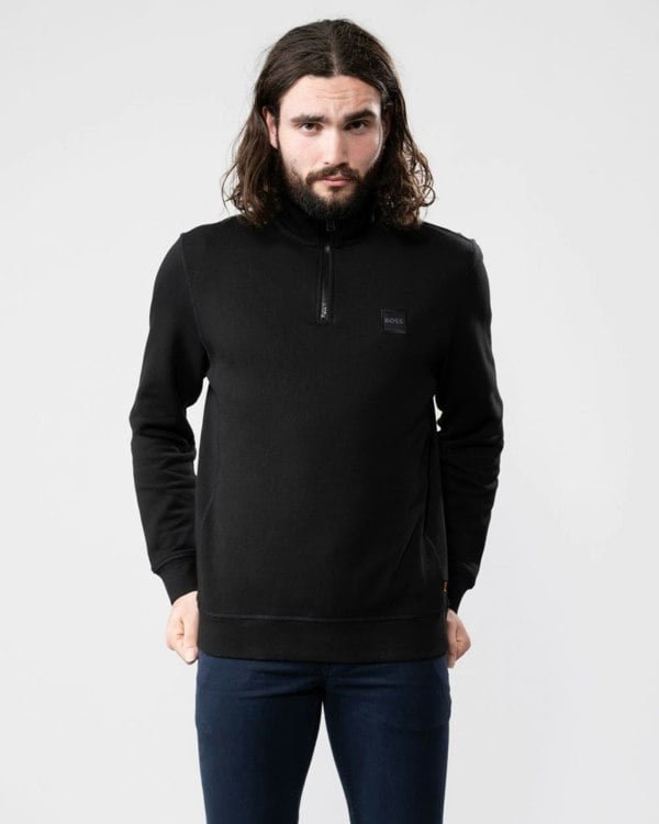 BOSS Orange Zetrust Mens 1/4 Zip Sweatshirt - Black 001