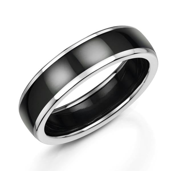 Sarah Layton Zirconium & Platinum Wedding Ring, 6mm