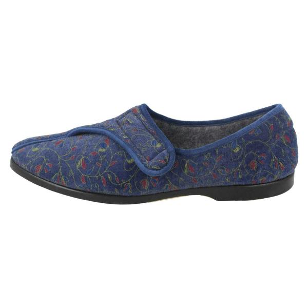 Ladies Ladylove Single Strap Textile Slippers - Emily