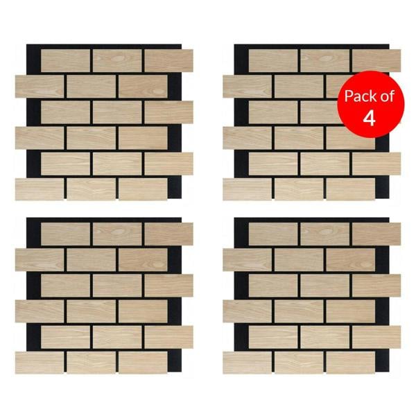Britwall Brick Pattern Acoustic Wall Panel - PET + MDF Size: 610 x 690 x 17 mm (Pack of 4)