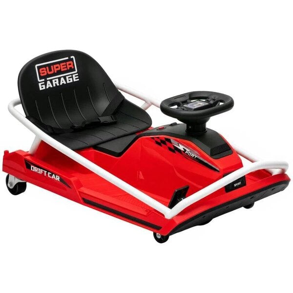 24V Electric Go Kart for Kids with Drift Mode, 300W Brushless Motor, Soft Start and Dual Speed for Ages 6-10, Red