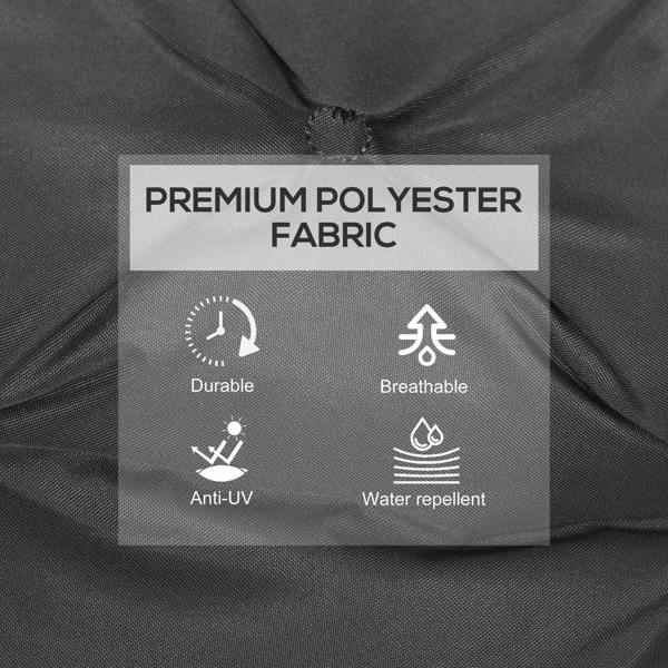 Dark grey outdoor seat cushion with premium polyester fabric