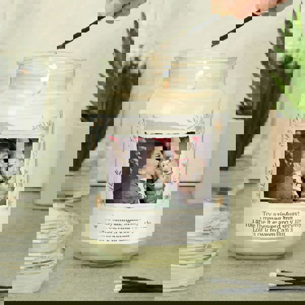 Personalised Memento Company Personalised Wild Flowers Photo Upload Large Candle Jar
